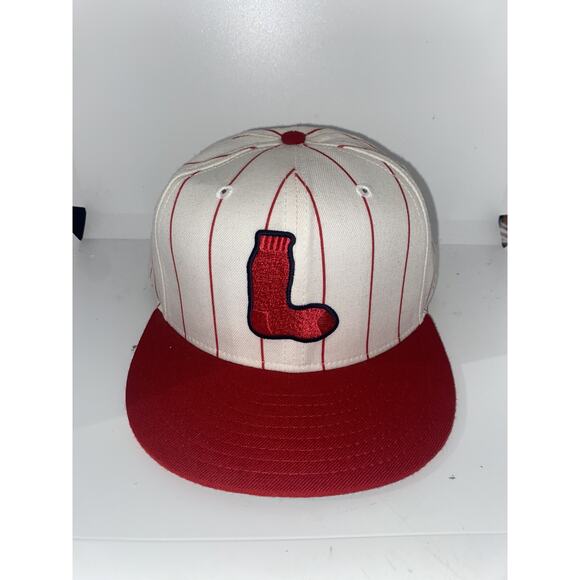 Boston Red Sox Hat MLB Diamond Collection VTG New Era Wool White 7 5/8 59Fifty - Picture 1 of 8